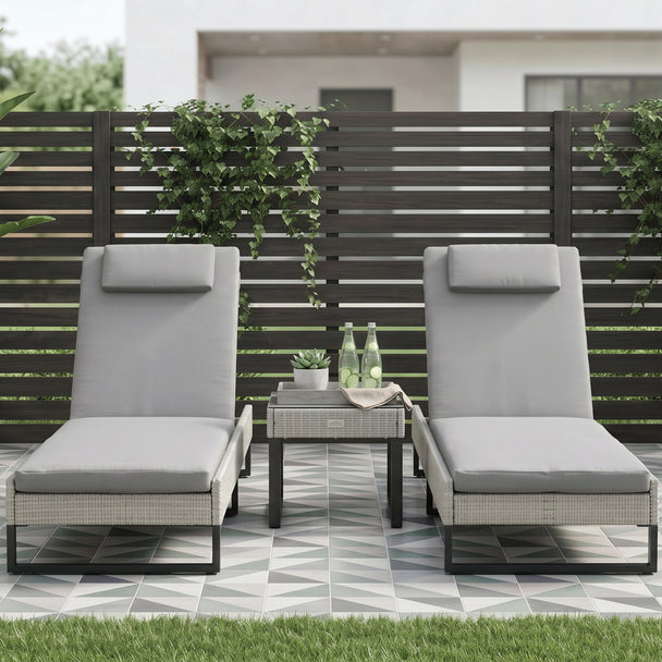 Rattan sun lounger set – image 2