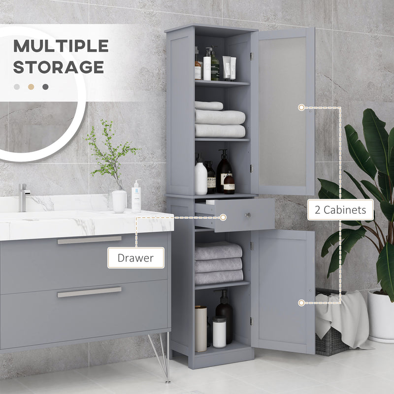 Tall slim grey bathroom cabinet – image 4