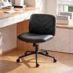 HOMCOM Home Office Desk Chair Height Adjustable Swivel Chair Cross Legged Wide Seat Swivel Wheels Black – view 2