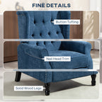 150Â° Reclining Vintage Armchair, with footrest, Royal Blue