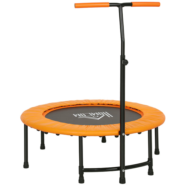 HOMCOM 40" Fitness Trampoline with Adjustable Handle, Rebounder Trampoline, Mini Jumper for Indoor Exercise Workout
