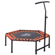 Black and orange mini fitness trampoline with T-bar handle