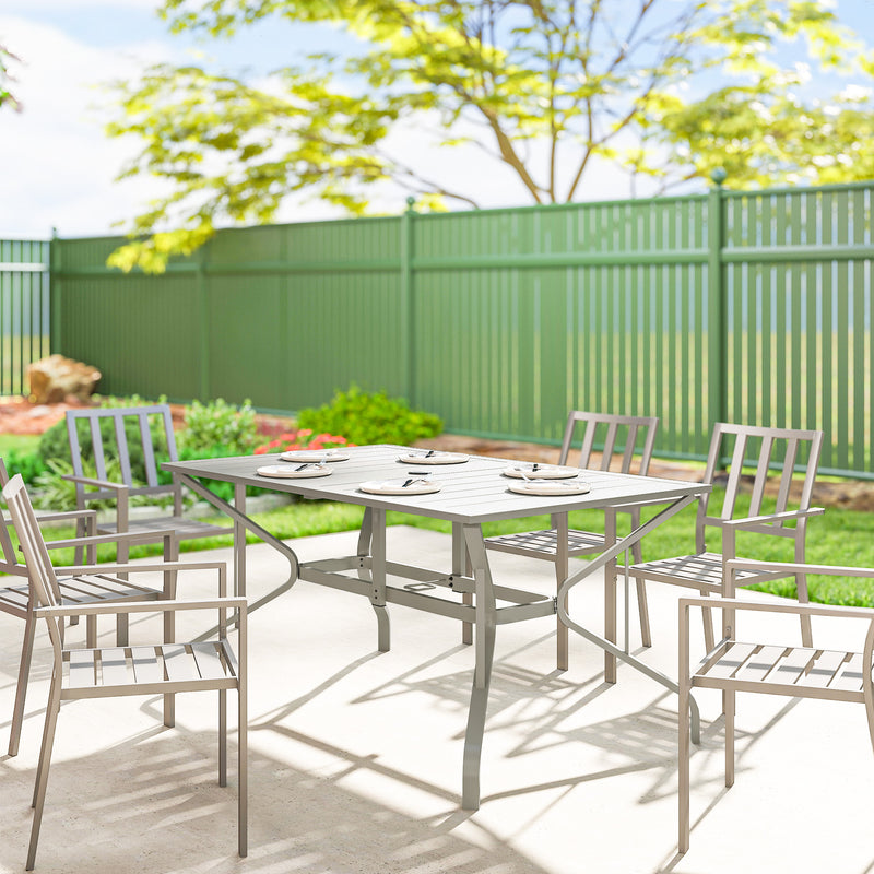 150 x 90 cm steel garden dining table – image 9
