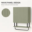 Green wavy door wall cabinet – image 5