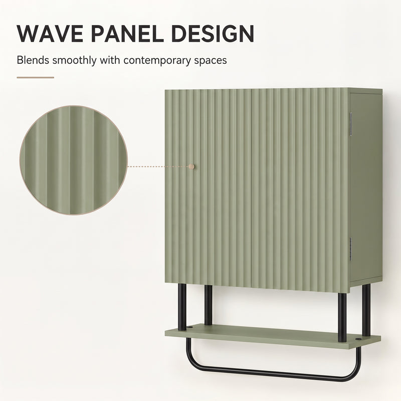 Green wavy door wall cabinet – image 5