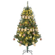6ft pre-lit green Christmas tree with warm white lights, baubles and a Merry Christmas banner