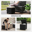 Outsunny Set of 2 Rattan Storage Ottoman, Outdoor Footstool with Removable Cushions, Garden Storage Seat for Balcony – view 7