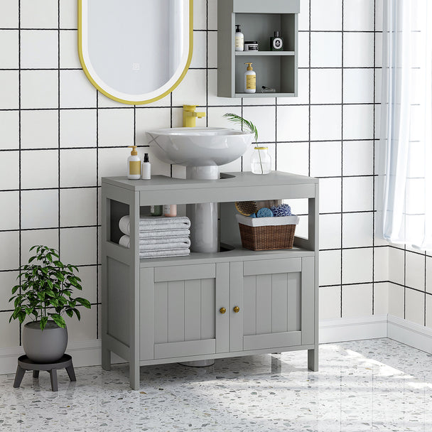 Light grey farmhouse under sink cabinet – image 2