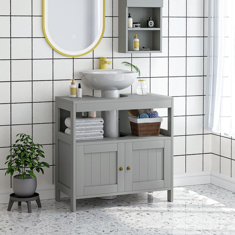 Light grey farmhouse under sink cabinet – image 2