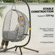Outsunny Hanging Egg Chair, Indoor Outdoor Rattan Hammock Swing Chair with Stand, Safety Strap, Foldable Basket, Light – view 4