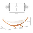 Outsunny Outdoor Garden Hammock with Wooden Stand Swing Hanging Bed for Patio White – view 3