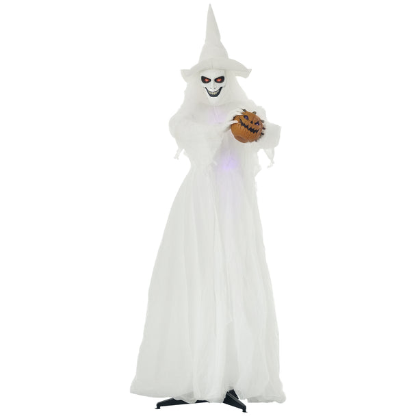 189cm Light-Up Witch Holding Pumpkin Head – image 1 of 9