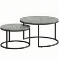 Set of Two Cement-Effect Stacking Tables - Grey