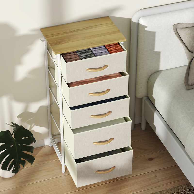 5-drawer fabric chest with side pockets – image 8