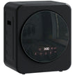 Black 4 kg compact vented tumble dryer with stainless steel drum and touchscreen controls