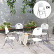 Outsunny Set of Four Foldable Outdoor Chairs - White – view 6