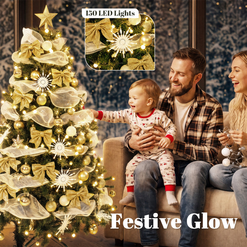5ft pre-lit gold decorated Christmas tree – image 5