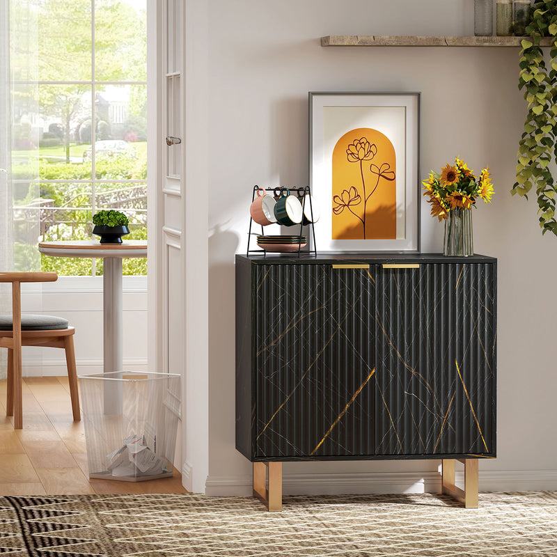 Black ribbed sideboard – image 9