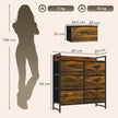 HOMCOM Rustic Chest of Six Fabric Drawers - Rustic Brown – view 3