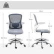 HOMCOM Draughtsman Chair, with Adjustable Lumbar - Charcoal Grey – view 3