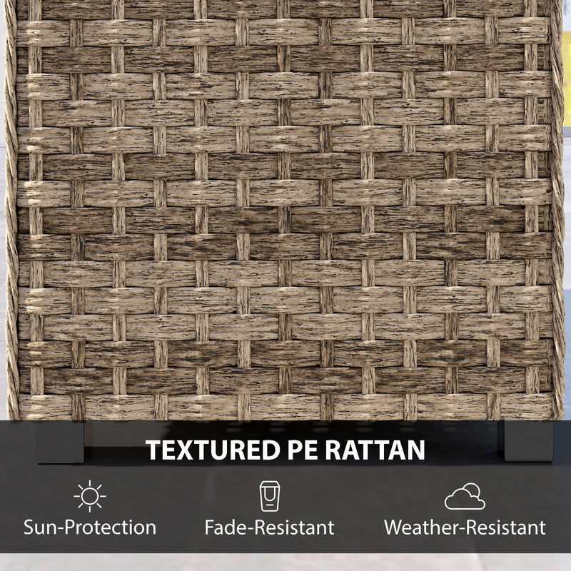 PE rattan coffee table with shelf light brown – image 4