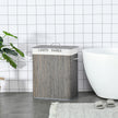 Grey 2-section laundry basket – image 2