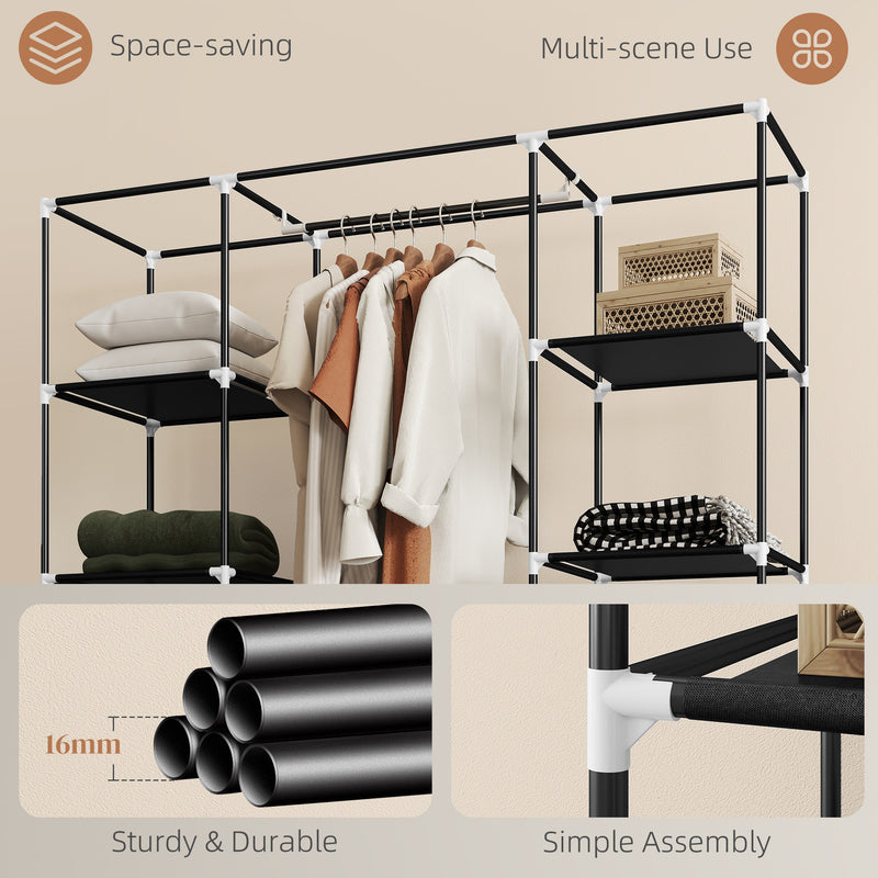 150 cm black fabric wardrobe – image 6