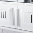 White mirror cabinet with vented base – image 10