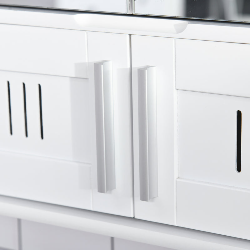 White mirror cabinet with vented base – image 10