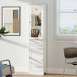 Tall slim white bathroom cabinet – image 9