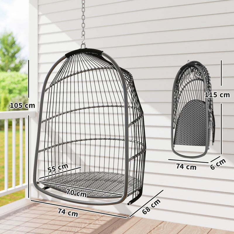 Rattan hanging egg chair – image 3