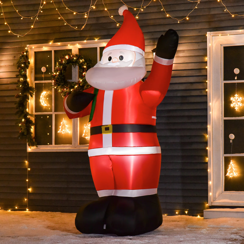 8ft Santa Christmas Inflatable displayed outside a decorated home