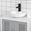 Grey slatted under sink cabinet – image 8