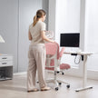 Vinsetto Multi-Adjustable Office Chair, with Lumbar Support, Headrest and Mesh Back - Pink – view 9