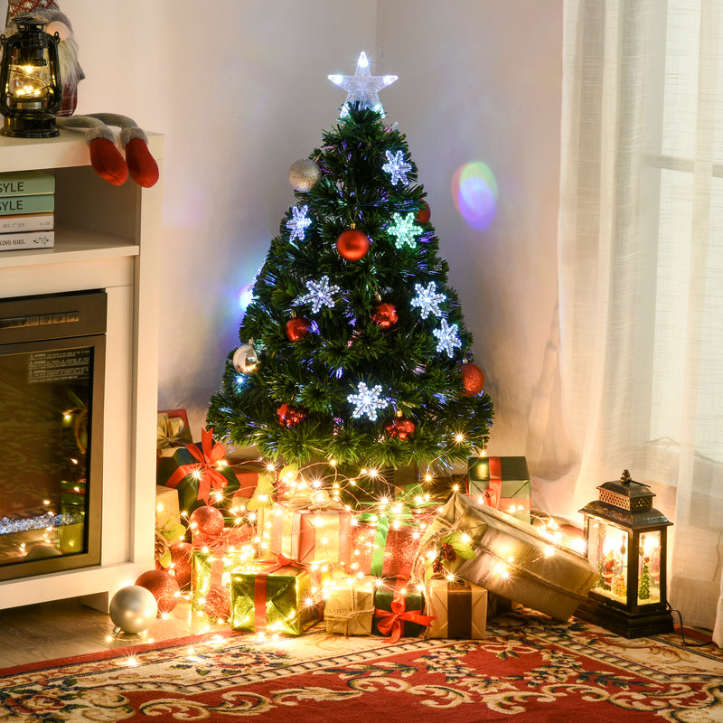 3ft fibre optic Christmas tree with LED snowflakes – image 2