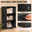 HOMCOM 120 cm Tall Storage Cabinet Cupboard, 3-Tier File Organiser Wooden Filing Cabinet, Black – view 7