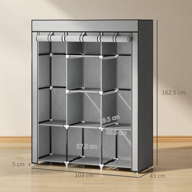 125 cm light grey fabric wardrobe – image 3