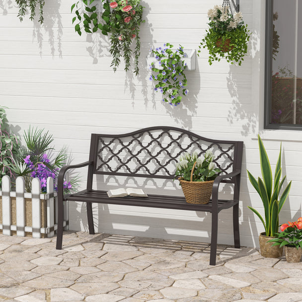 Geometric back metal bench – image 2