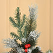 5ft snow-dipped tree with berries and pine cones – image 8