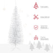 HOMCOM 5ft Unlit Artificial Christmas Tree, Pencil Slim Xmas Tree with Solid Stand and Realistic Branches, White – view 4