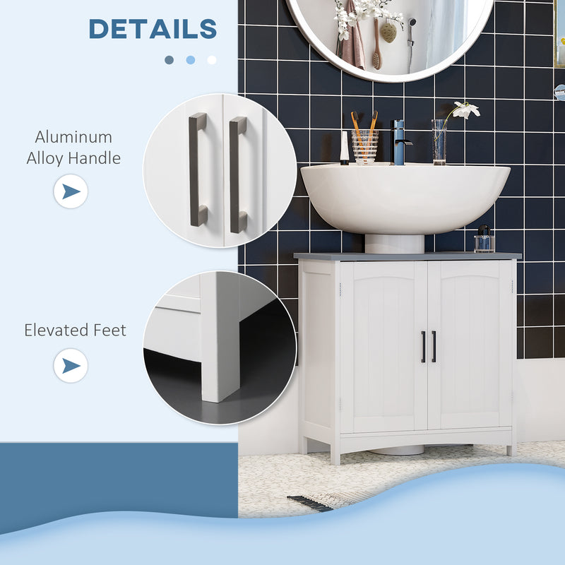 Light grey pedestal under sink cabinet – image 7