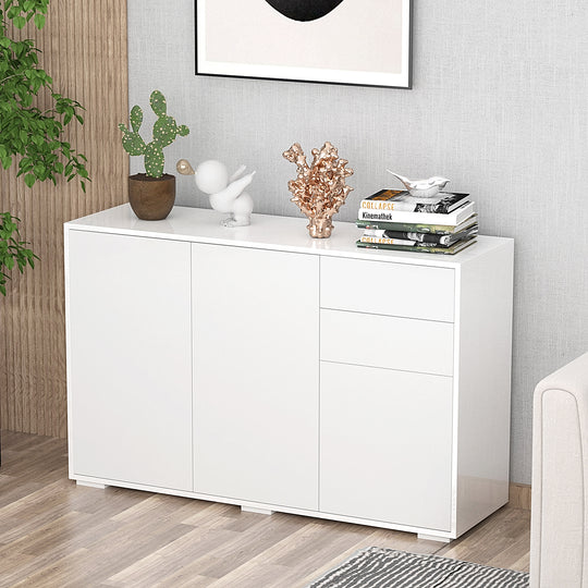 White push-open sideboard 117 cm – image 2