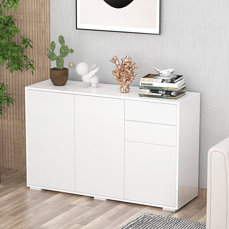 White push-open sideboard 117 cm – image 2