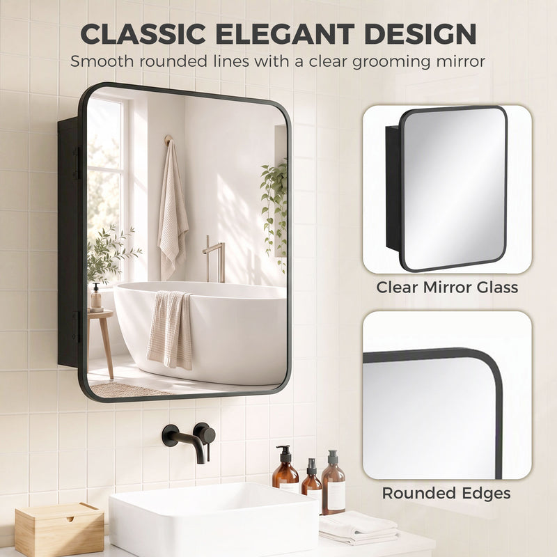 Black compact mirror cabinet – image 7