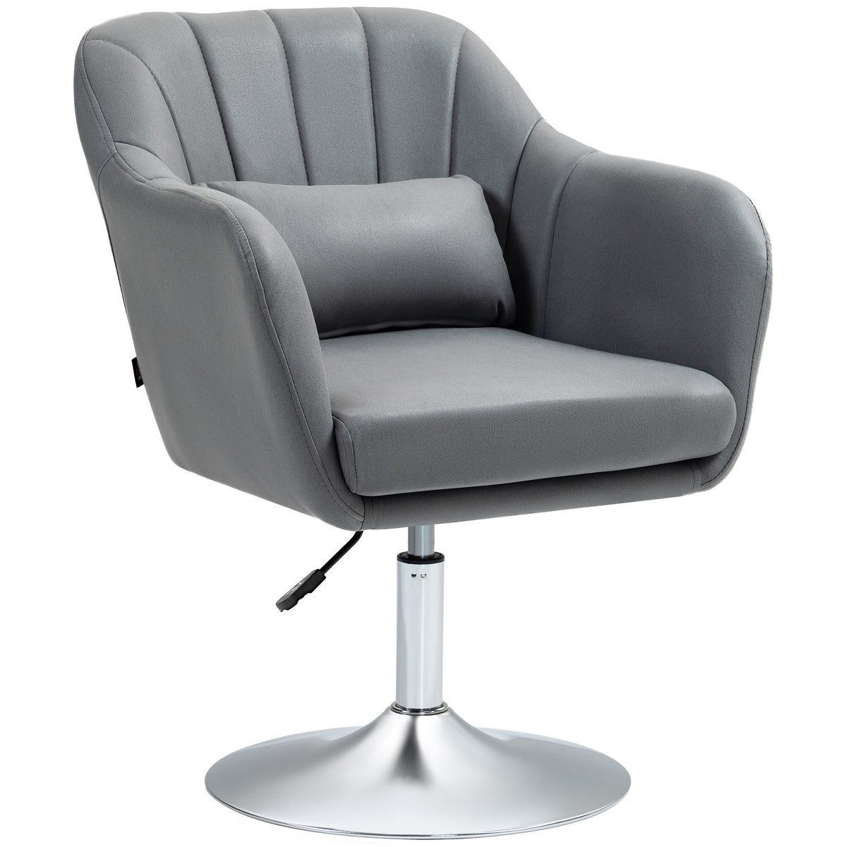 Height-Adjustable Microfibre Swivel Tub Chair – Dark Grey