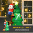 LED lighting on the 6ft Christmas tree and Santa dog inflatable