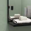 Black bamboo panel bathroom mirror – image 9