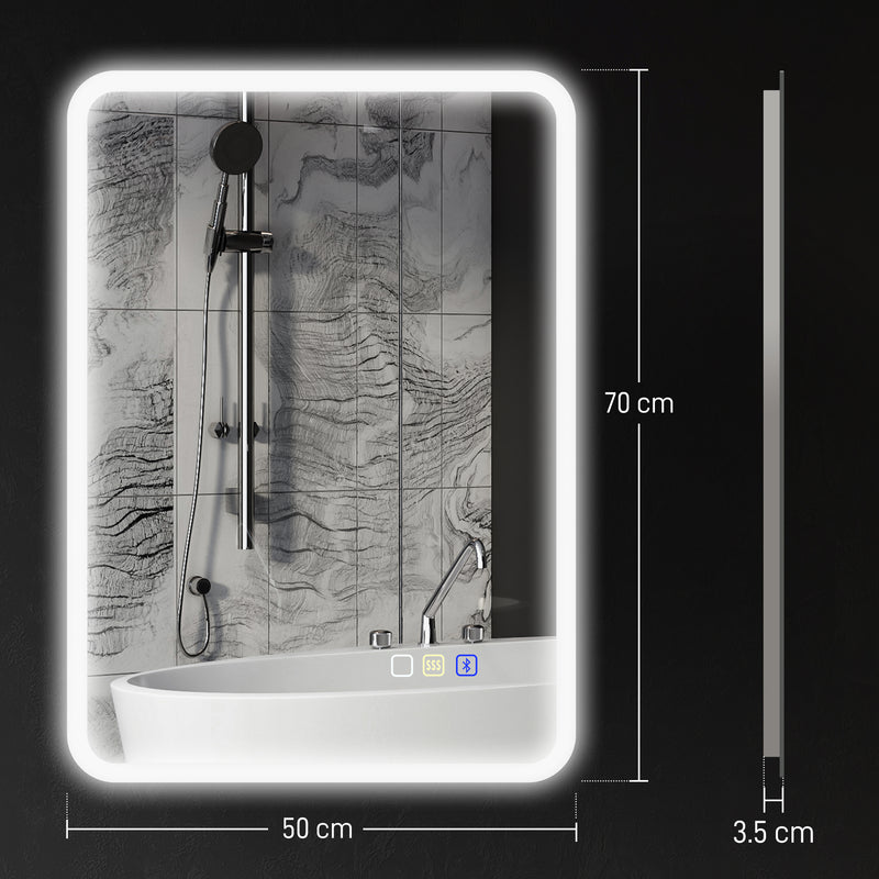70 x 50 cm LED mirror with Bluetooth – image 3