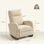 Corduroy Rocking Armchair - Beige