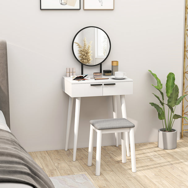 60 cm round mirror dressing table set – image 2